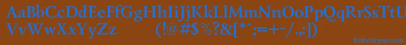 フォントLazurskiexpodcBold – 茶色の背景に青い文字
