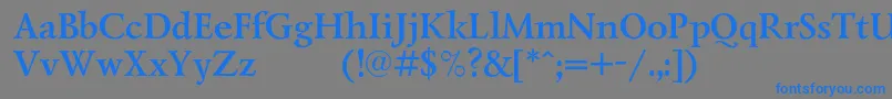 フォントLazurskiexpodcBold – 灰色の背景に青い文字