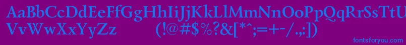 LazurskiexpodcBold-Schriftart – Blaue Schriften auf violettem Hintergrund