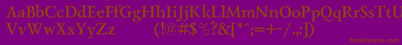 Weitere Informationen zur LazurskiexpodcBold-Schriftart LazurskiexpodcBold-Schriftart – Braune Schriften auf violettem Hintergrund