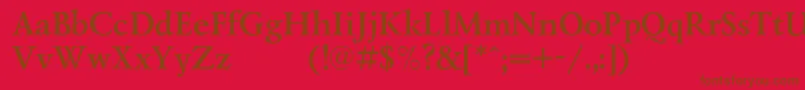 Police LazurskiexpodcBold – polices brunes sur fond rouge