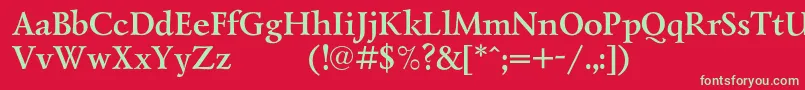 フォントLazurskiexpodcBold – 赤い背景に緑の文字