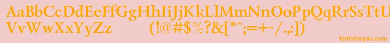 LazurskiexpodcBold-Schriftart – Orangefarbene Schriften auf rosa Hintergrund