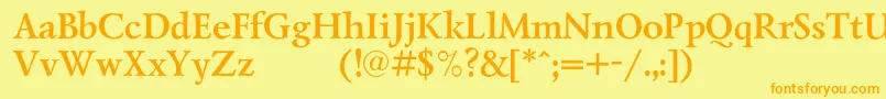 LazurskiexpodcBold-Schriftart – Orangefarbene Schriften auf gelbem Hintergrund