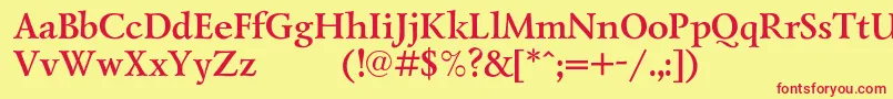 LazurskiexpodcBold-Schriftart – Rote Schriften auf gelbem Hintergrund