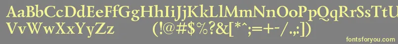 LazurskiexpodcBold-Schriftart – Gelbe Schriften auf grauem Hintergrund