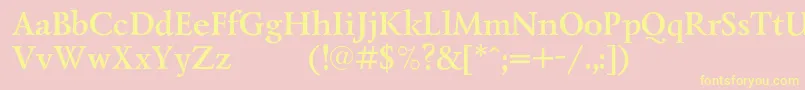 LazurskiexpodcBold-Schriftart – Gelbe Schriften auf rosa Hintergrund