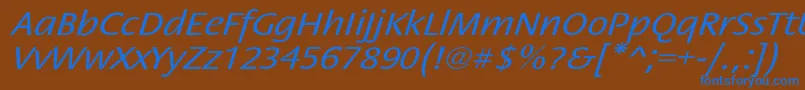 StackextoblNor Font – Blue Fonts on Brown Background