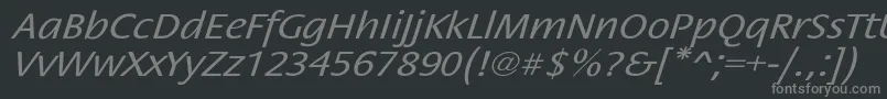 フォントStackextoblNor – 黒い背景に灰色の文字