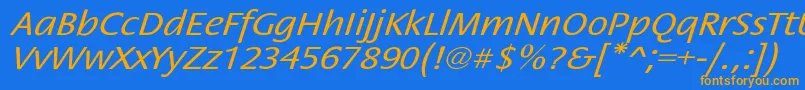 StackextoblNor Font – Orange Fonts on Blue Background