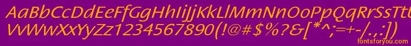 StackextoblNor-fontti – oranssit fontit violetilla taustalla