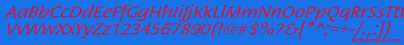 StackextoblNor Font – Red Fonts on Blue Background