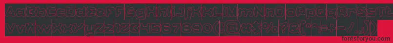 CatalystHollowInverse Font – Black Fonts on Red Background