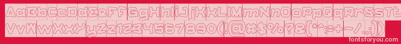 CatalystHollowInverse Font – Pink Fonts on Red Background