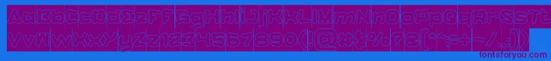 CatalystHollowInverse-Schriftart – Violette Schriften auf blauem Hintergrund