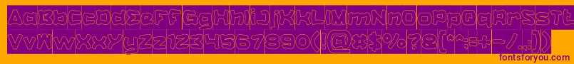 フォントCatalystHollowInverse – オレンジの背景に紫のフォント