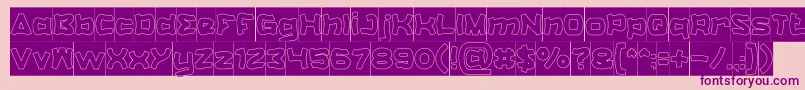 CatalystHollowInverse Font – Purple Fonts on Pink Background