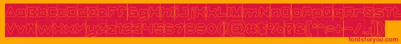 CatalystHollowInverse Font – Red Fonts on Orange Background