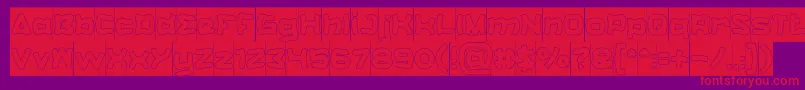 CatalystHollowInverse Font – Red Fonts on Purple Background