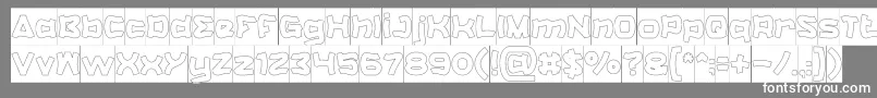 フォントCatalystHollowInverse – 灰色の背景に白い文字