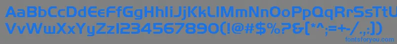 フォントHuntingtonBoldRegular – 灰色の背景に青い文字