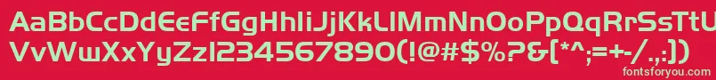 フォントHuntingtonBoldRegular – 赤い背景に緑の文字