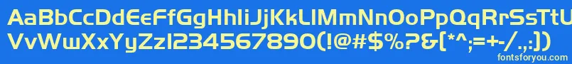 フォントHuntingtonBoldRegular – 黄色の文字、青い背景