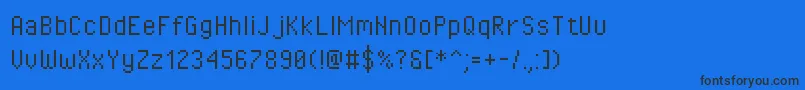 Czcionka Pixeloperator – czarne czcionki na niebieskim tle