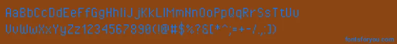 フォントPixeloperator – 茶色の背景に青い文字