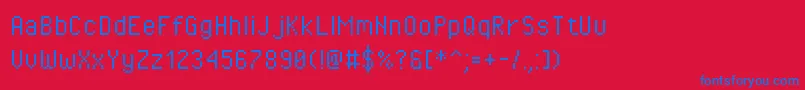 Pixeloperator Font – Blue Fonts on Red Background