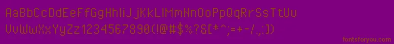 Pixeloperator Font – Brown Fonts on Purple Background