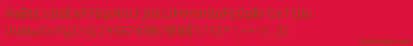 Pixeloperator Font – Brown Fonts on Red Background