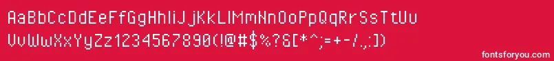 Pixeloperator Font – White Fonts on Red Background