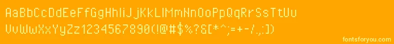 Pixeloperator Font – Yellow Fonts on Orange Background