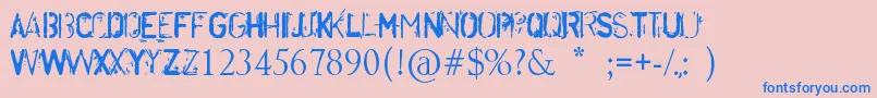 Disordered Font – Blue Fonts on Pink Background