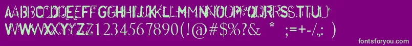 Disordered Font – Green Fonts on Purple Background
