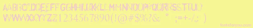Disordered Font – Pink Fonts on Yellow Background