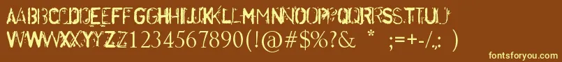 Disordered Font – Yellow Fonts on Brown Background