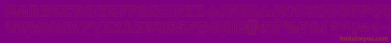 BungeeoutlineRegular-Schriftart – Braune Schriften auf violettem Hintergrund