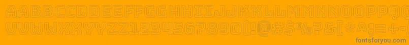 BungeeoutlineRegular-Schriftart – Graue Schriften auf orangefarbenem Hintergrund