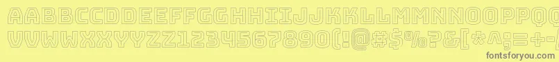 Czcionka BungeeoutlineRegular – szare czcionki na żółtym tle