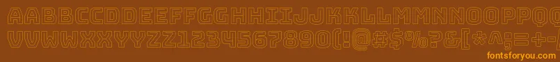 Czcionka BungeeoutlineRegular – pomarańczowe czcionki na brązowym tle