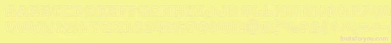 BungeeoutlineRegular-Schriftart – Rosa Schriften auf gelbem Hintergrund