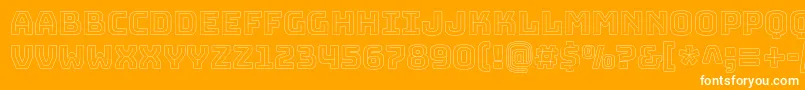 BungeeoutlineRegular-Schriftart – Weiße Schriften auf orangefarbenem Hintergrund