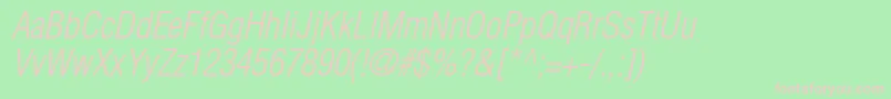 ContextLightCondensedSsiLightCondensedItalic Font – Pink Fonts on Green Background