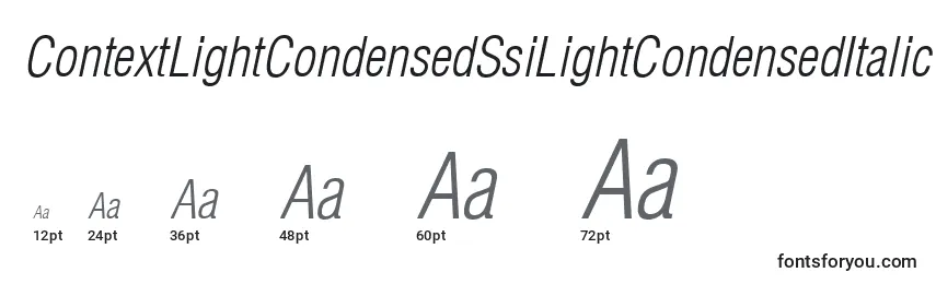 ContextLightCondensedSsiLightCondensedItalic Font Sizes