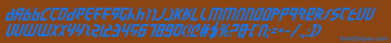 ValkyrieExpandedBoldItalic Font – Blue Fonts on Brown Background