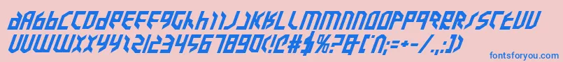 ValkyrieExpandedBoldItalic Font – Blue Fonts on Pink Background