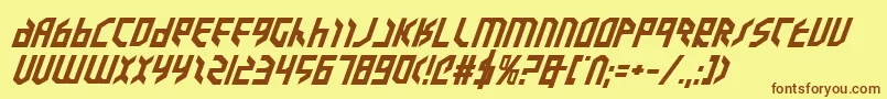 ValkyrieExpandedBoldItalic Font – Brown Fonts on Yellow Background