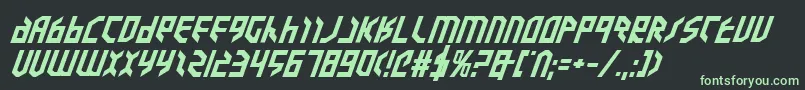 ValkyrieExpandedBoldItalic Font – Green Fonts on Black Background